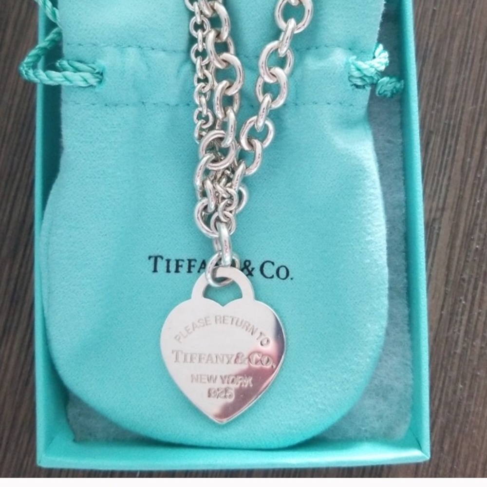 **Sold**Tiffany & Co. double strand heart necklace